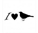 Sticker "I love the little bird"