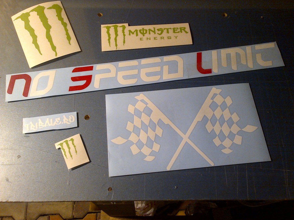 Stickere auto stegulete racing, No Speed Limit, Monster Energy